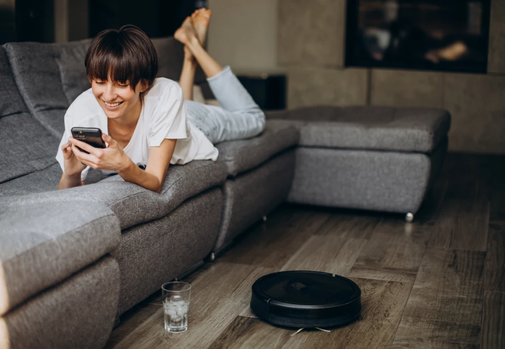 robot vacuum cleaner on carpet